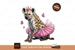 Hyena in pink tutu sublimation png Product Image 1