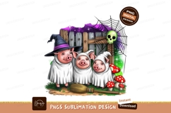 Pigs dressed as ghosts sublimation png Product Image 1