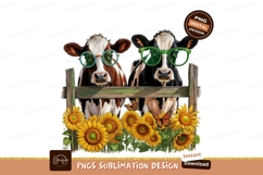 Cows with sunflowers png Product Image 1