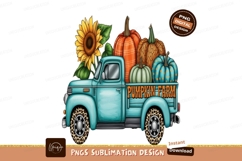 Pumpkin farm truck sublimation png Product Image 1