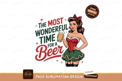 Christmas beer pinup isolated on transparent background Product Image 1
