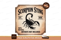Scorpion sting vintage sign sublimation png Product Image 1