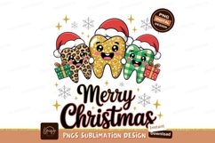 Merry christmas teeth with hats sublimation png Product Image 1