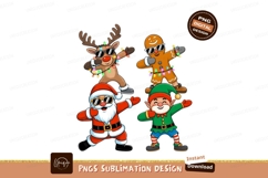 Dabbing christmas characters sublimation png Product Image 1