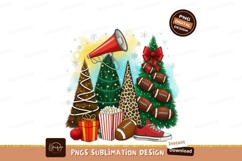 Christmas football trees sublimation png Product Image 1