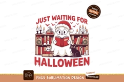 Ghost reading waiting for halloween sublimation png Product Image 1