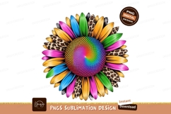 Rainbow sunflower isolated on transparent background sublima Product Image 1