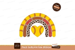 Softball heart rainbow isolated on transparent background su Product Image 1