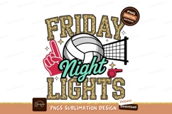 Volleyball design for friday night lights sublimation png Product Image 1