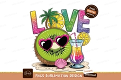 Kiwi love with sunglasses isolated png sublimation png Product Image 1