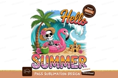 Skeleton on flamingo float isolated on transparent backgroun Product Image 1