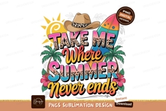 Summer never ends isolated on transparent background sublima Product Image 1
