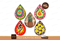 Tropical pineapple and tiedye sublimation png Product Image 1