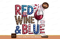 Red wine and blue design sublimation png Product Image 1