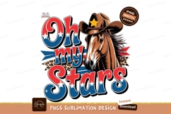 Cowboy horse with patriotic text sublimation png Product Image 1