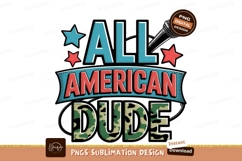 All american dude with microphone sublimation png Product Image 1