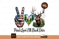 Elk with peace sign sublimation png Product Image 1
