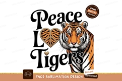 Peace love tigers isolated on transparent background sublima Product Image 1