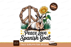 Goat with peace sign sublimation png Product Image 1