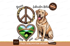 Labrador retriever with peace sign sublimation png Product Image 1