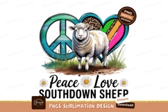 Peace love southdown sheep sublimation png Product Image 1