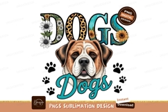 Dogs with paw prints design sublimation png Product Image 1