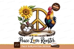Peace love rooster design art sublimation png Product Image 1