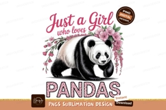 Just a girl who loves pandas sublimation png Product Image 1