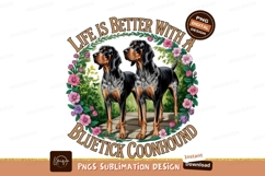 Bluetick coonhounds with wreath sublimation png Product Image 1