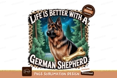 German shepherd in forest sublimation png Product Image 1