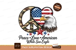 Eagle with peace and love sublimation png Product Image 1