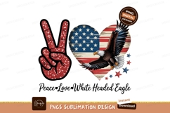 Eagle with peace sign sublimation png Product Image 1