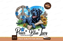 Blue lacy dog with bone sublimation png Product Image 1