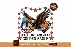 Golden eagle with peace symbol sublimation png Product Image 1