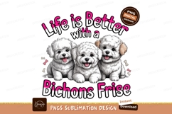 Three bichon frise puppies sublimation png Product Image 1