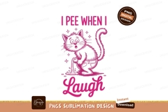 Cat peeing when laughing sublimation png Product Image 1