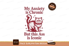 Cat with chronic anxiety sublimation png Product Image 1