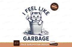 Cat giving thumbs up in trash can sublimation png Product Image 1
