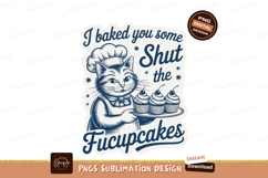 Cat with cupcakes sublimation png Product Image 1