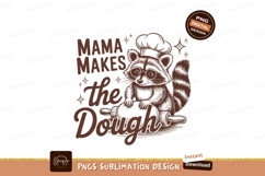 Raccoon baker makes dough sublimation png Product Image 1