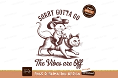 Mouse riding cat cowboy sublimation png Product Image 1