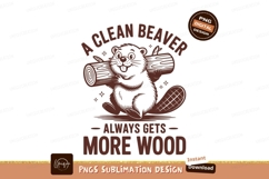 Clean beaver gets wood isolated on transparent background su Product Image 1