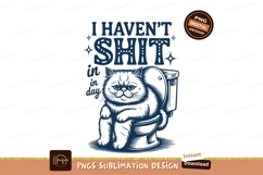 Cat on toilet sublimation png Product Image 1