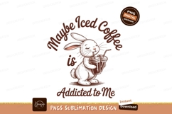 Rabbit with iced coffee sublimation png Product Image 1