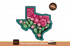 Texas roses and cactus sublimation png Product Image 1