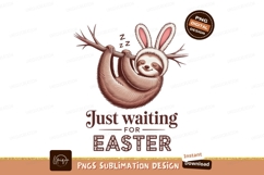 Sloth waiting for easter sublimation png Product Image 1
