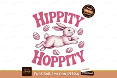 Running easter bunny sublimation png Product Image 1