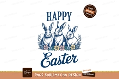 Happy easter rabbits sublimation png Product Image 1