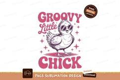 Groovy little chick with sunglasses sublimation png Product Image 1