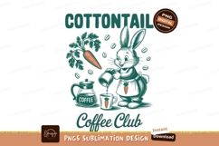 Cottontail coffee club illustration sublimation png Product Image 1